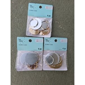 Bead Landing Elements 12pc Round Jewelry Blanks 1.3in Silver Gold Nickel Free K1